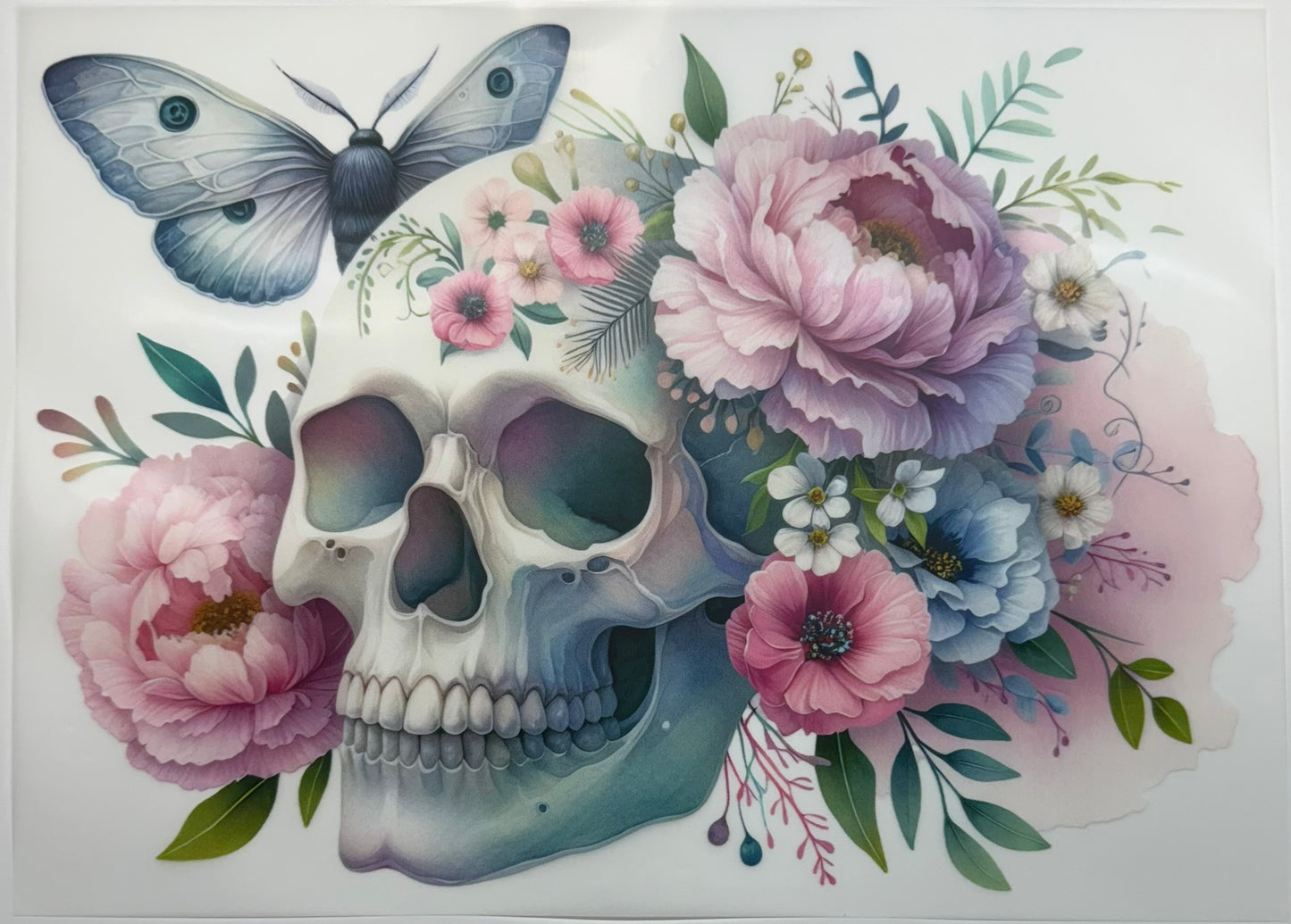 Pastel Floral Skull Decal