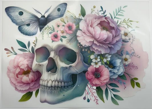 Pastel Floral Skull Decal