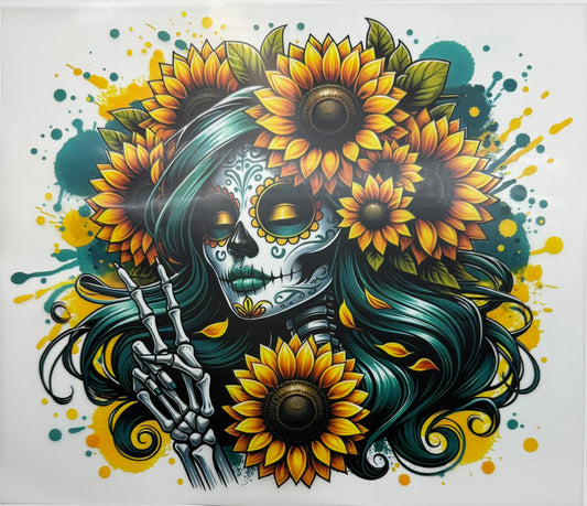 Skeleton with Sunflowers Decal