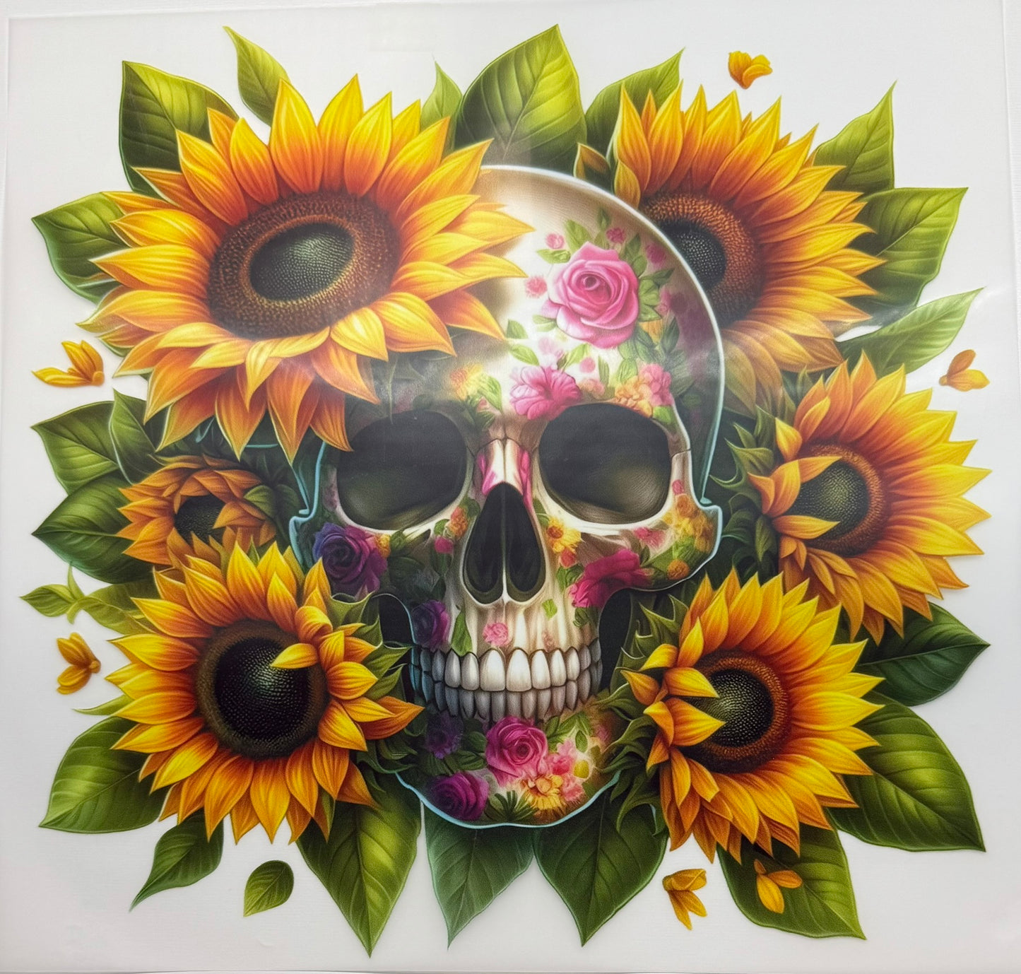 Sunflowers and Skull Decal