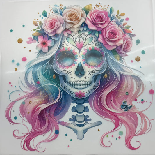 Skeleton with Floral (Pastels) Decal