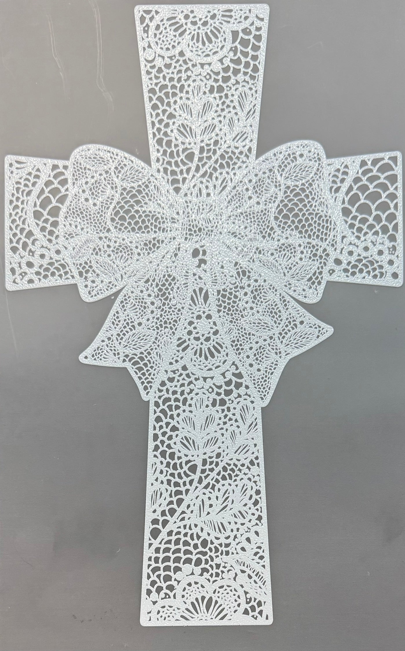 White Cross with Bow Decal