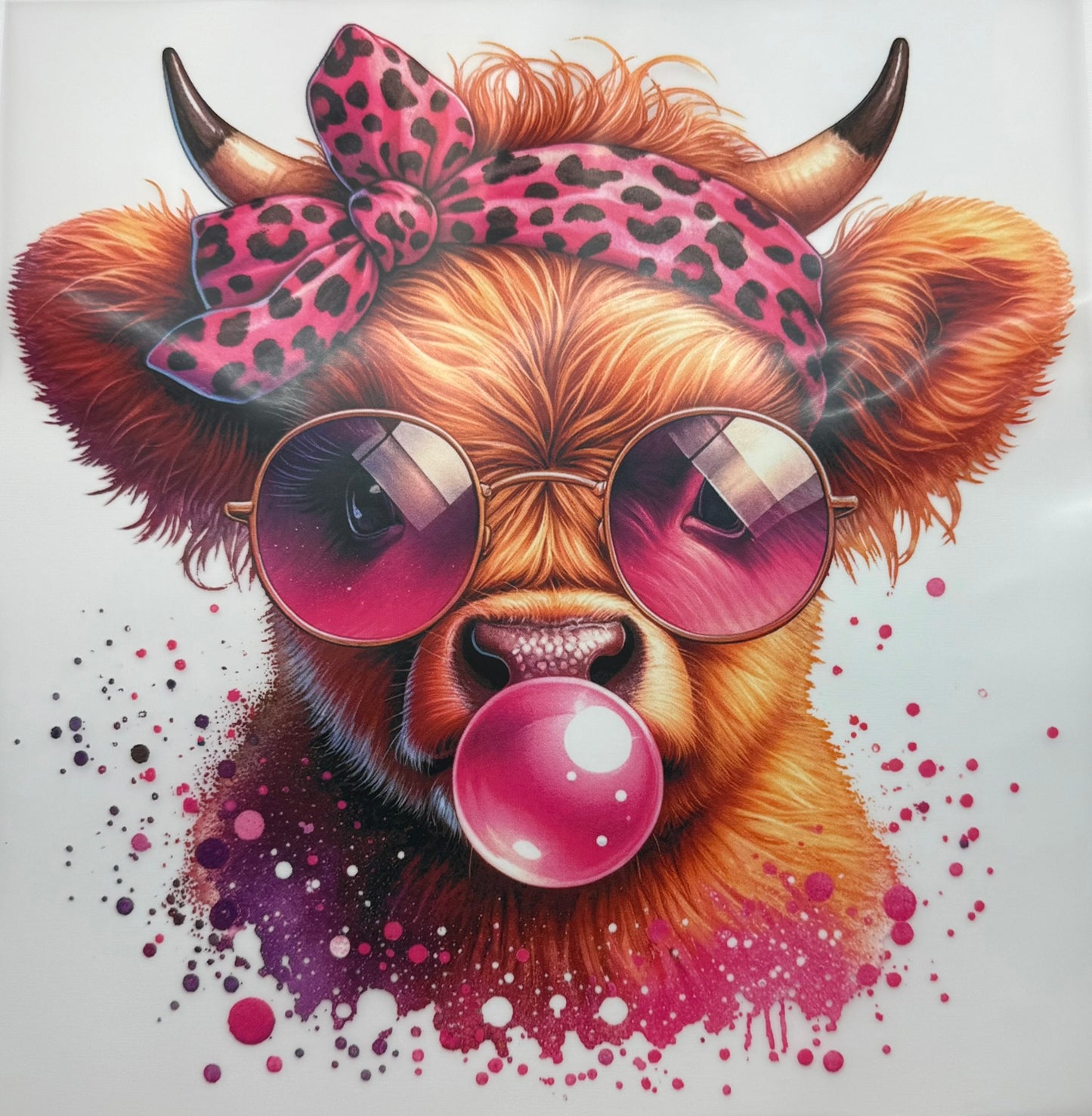 Bubble Gum Cow Decal