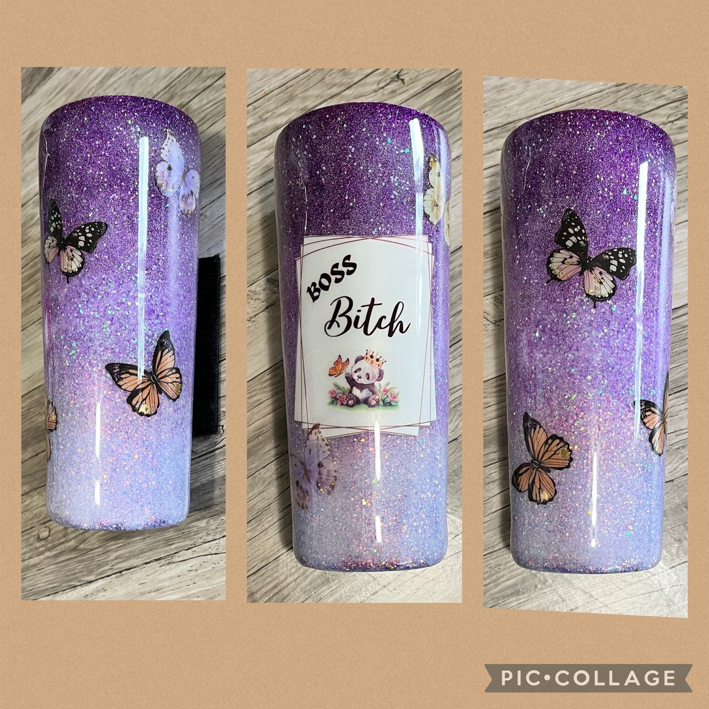 Butterflies & Boss Bitch Travel Tumbler