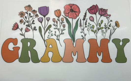 Grammy Floral Decal