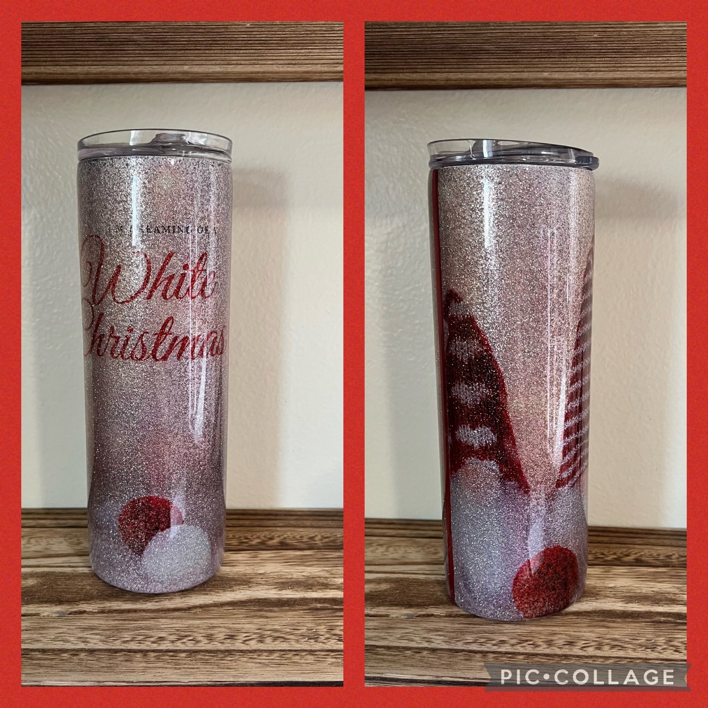 Christmas Glitter Gnome Tumbler